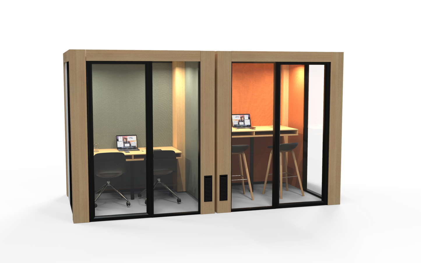 QuickPod™ - 2-Seater side/side Focus Task Pod - 2000L x 2000W x 2400H